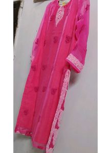 Pink Chikankari Kurta