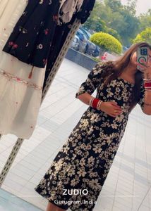 Black Floral Print Off-Shoulder Dress