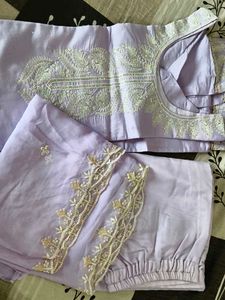Elegant Lavender Embroidered Kurta Set