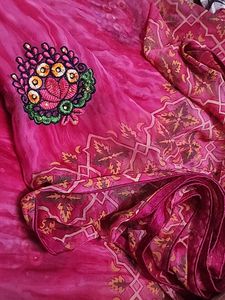 Pink Embroidered Sari