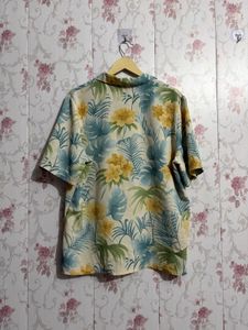Tropical Print Button-Up Shirt
