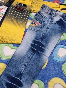 Boys' Yellow Shirt &amp; Jeans Set