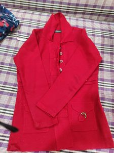 Red Button-Down Jacket