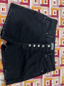 Black Denim Cutoff Shorts