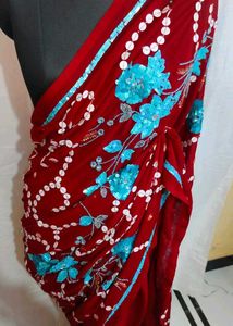 uquin sequence hand work 💯 saree 🔥