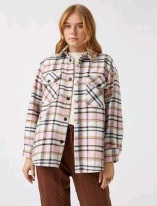 Branded Pink Plaid Shacket