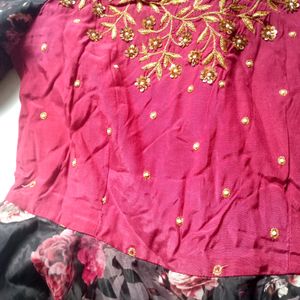 Long Ghera Ethnic Gown With Work Dupatta