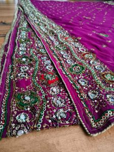 y2k purple heavy handwork saree..