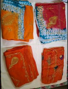 Colorful Ethnic odhna 4 set semi fabric