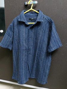 Navy Striped Casual Shirt