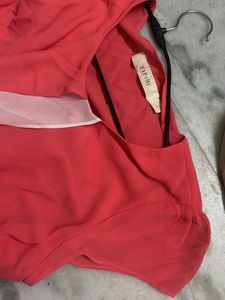 Stylish Coral Asymmetrical Top