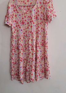 Floral Print Tiered Mini Dress