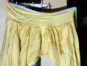 🌼 Yellow Silk Harem Salwar / Patiala Style Bottom