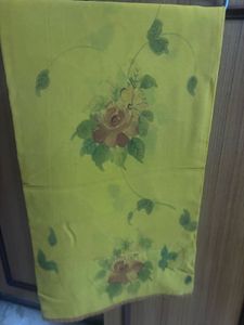 Yellow Floral Print Saree