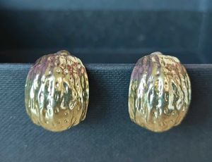 Unique Textured Gold Tone Earrings