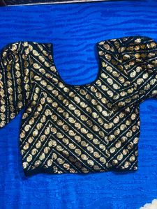 Elegant Black & Gold Blouse