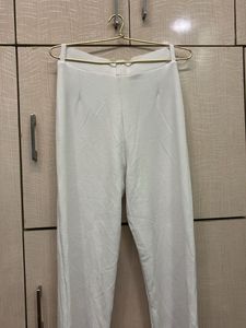 Women's White Viscose Rayon Pants