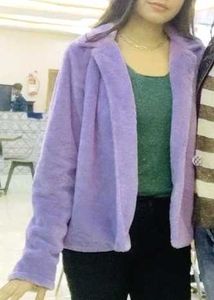 Fuzzy Lavender Cropped Jacket