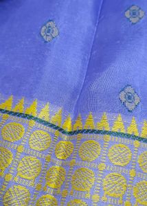 Elegant Blue &amp; Gold Saree Tant silk