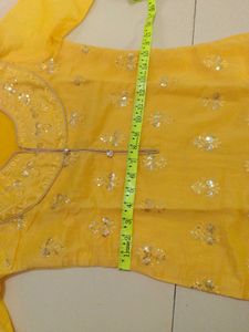 Yellow Kurta with Embellishments