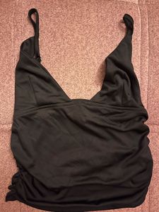 Stylish Ruched V-Neck Crop Top