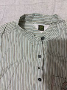 Striped Casual Button-Up Top