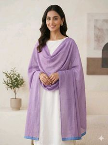 Lavender Dupatta with Blue Trim