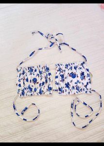 Floral Halter Neck Crop Top