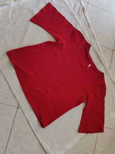 Vibrant Red Casual Top