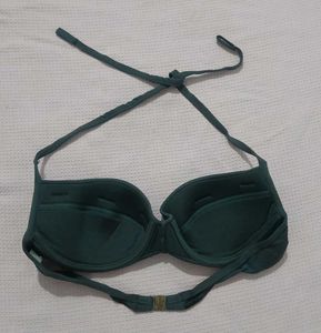 Dark gray pedded halter neck bra