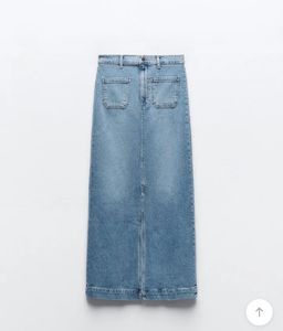 Light Wash Denim Maxi Skirt