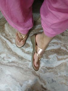 Rose Gold Flat Sandals