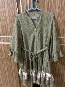 Sage Green Printed Tunic Top
