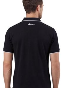 Men's Black Polo T-Shirt with White Trim