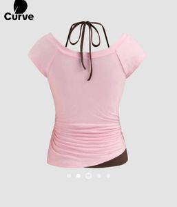 savana pink v neck contrast cami top