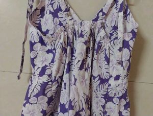 Purple Floral  cotton top