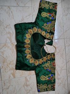 Emerald Green Embroidered Blouse