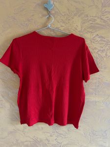 Classic Combo of 2 Ribbed T - Shirt (Red&amp;White)