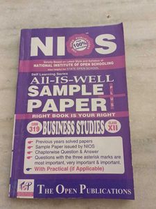 NIOS Business Studies Class XII Sample Paper