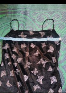Black Butterfly Print Spaghetti Strap Dress
