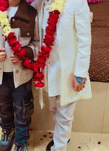 Elegant white sherwani Set