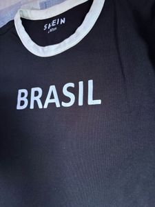 SHEIN Black Brasil Graphic T-Shirt
