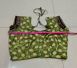 Green Floral Sari Blouse