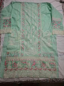 Elegant Mint Green Embroidered Kurta Set