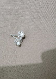 Silver Diamond Pearl Stud Earrings 💎💎