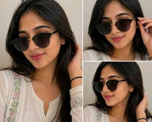 Tommy Hilfiger Round Black & Gold Sunglasses |