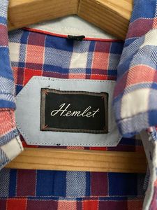 Men's Red &amp; Blue Plaid Long Sleeve Shirt