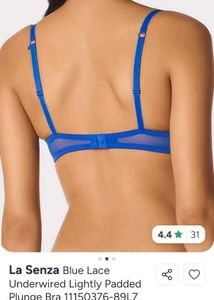 LA SENZA Royal Blue Sensual lace padded Bra