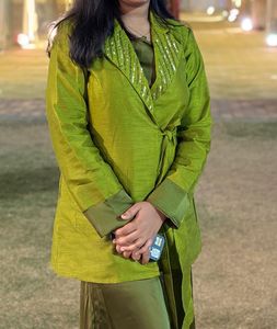 Olive Green Embellished Kurta Set