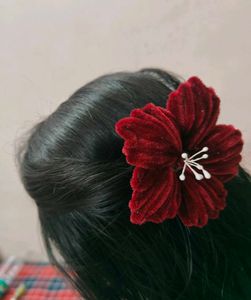 Velvet Flower Hair Clip